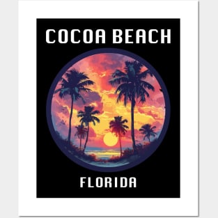 Cocoa Beach Florida (with White Lettering) Posters and Art